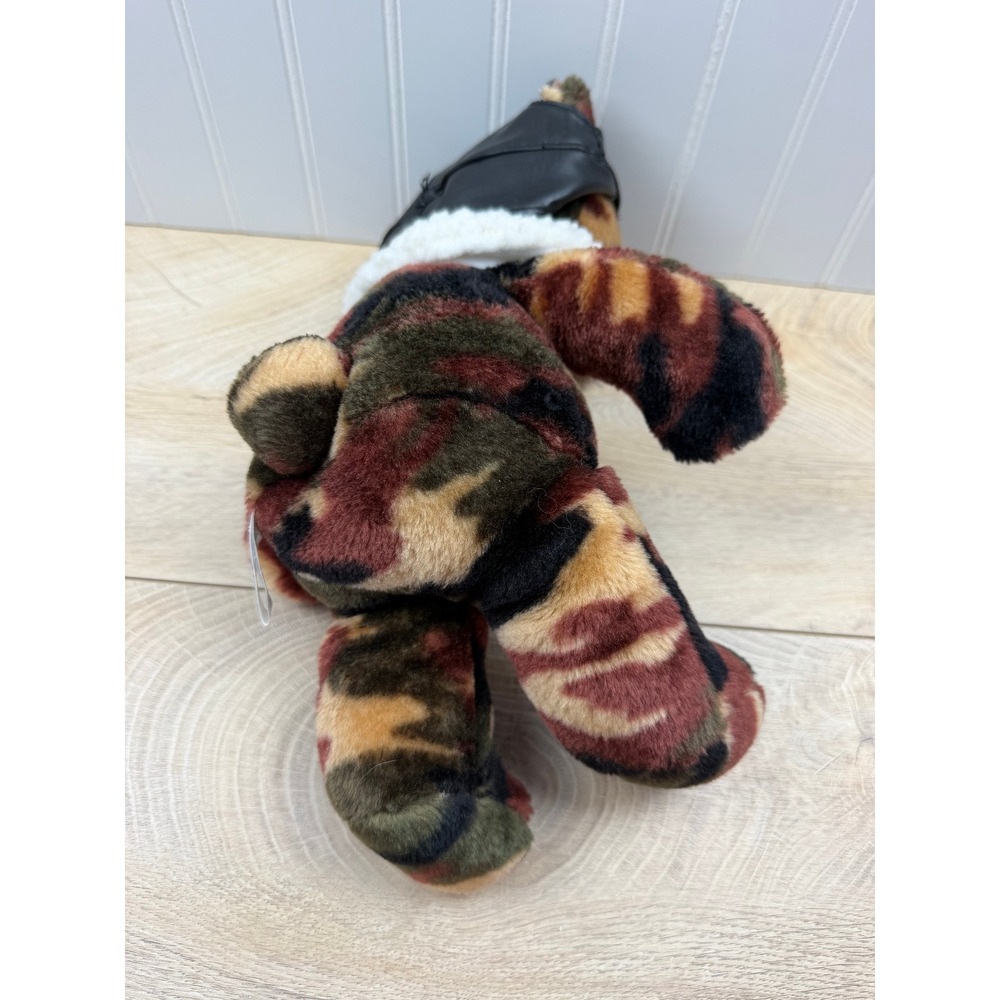 SKM Enterprises Vintage Camo Teddy Bear Pilot Aviator Hat USA Flag Plush 12 Inch - Picture 11 of 15